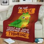 rude parrot fleece throw blanket 0