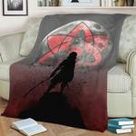 sasuke sharingan bloodmoon fleece throw blanket 0