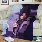 sasuke sharingan fleece throw blanket 0