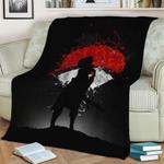 sasuke uchiha anime fleece throw blanket 0