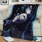 satoru gojou fleece throw blanket 0
