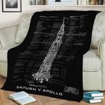 saturn v apollo fleece throw blanket 0