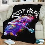 scott pilgrim pop art fleece throw blanket 0