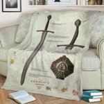 sir radzigs sword text fleece throw blanket 0
