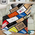 sneaker box fleece throw blanket 0