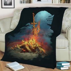 Souls Bonfire Fleece Throw Blanket Meaningful Gift For Halloween Christmas