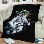 space guitar fleece throw blanket 0