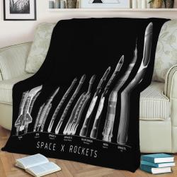 Space X Rockets Fleece Throw Blanket Meaningful Gift For Halloween Christmas