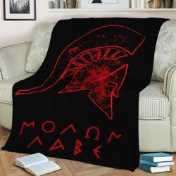 Spartan Warrior Helmet Fleece Throw Blanket Meaningful Gift For Halloween Christmas