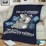 stressed bunny fleece throw blanket 0