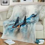 su 27 flanker digital painting fleece throw blanket 0