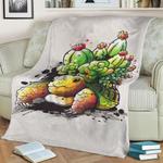 succulent tortoise fleece throw blanket 0