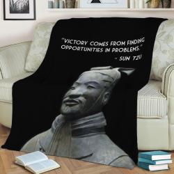 Sun Tzu Victory Fleece Throw Blanket Meaningful Gift For Halloween Christmas