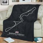suzuka circuit fleece throw blanket 0