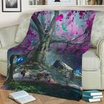 teldrassil art fleece throw blanket 0