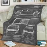 tesla cybertruck vertical fleece throw blanket 0