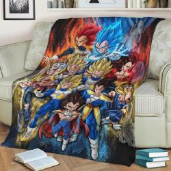 The Evolution Of Vegeta Ii Fleece Throw Blanket Meaningful Gift For Halloween Christmas