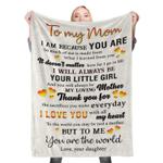to my mom mother day fleece throw blanket 0