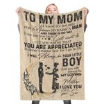 to my mom son to mom fleece throw blanket 0