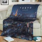tokyo by night fleece throw blanket 0