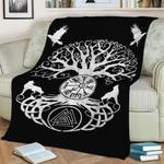 tree of life vikings myth fleece throw blanket 0