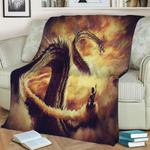 vegeta son goku fleece throw blanket 0