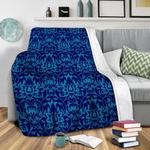 vine blue fleece throw blanket 0