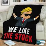 wallstreetbets stock fleece throw blanket 0