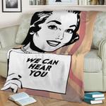 we can hear you housewife fleece throw blanket 0