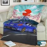 wrx jdm street racing car fleece throw blanket 0
