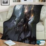 yennefer and geralt fleece throw blanket 0