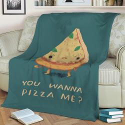 You Wanna Pizza Me Fleece Throw Blanket Meaningful Gift For Halloween Christmas