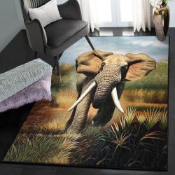 African Modern Area Rugs, Africa Elephant Art GS 1206HN Rug