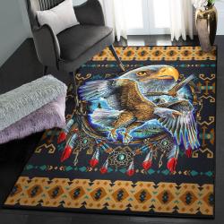 America Lovers Washable Area Rugs, Native American Eagle GS 1905LB Rug