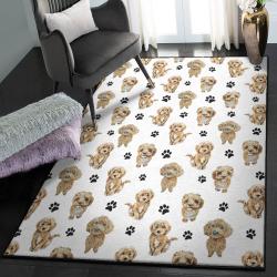 Animal Lovers Washable Area Rugs, Cavapoo Paw GS CL Rug