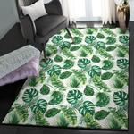 botanist gift dining room rug green pattern tropical palm leaves gs cl rug