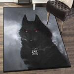 canis lupus area rugs black wolf gs cl rug