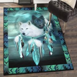 Canis Lupus Outdoor Carpet, Two Wolf Rug
