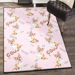 corgi puppies area rugs for living room corgi pink pastel pattern rug