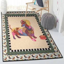 Dachshund Puppies Area Rugs, Dachshund Dog Colorful GS CL Rug