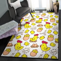 Farm Large Area Rugs, Farm Chicken Hen Chick Pattern Rug