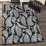 fern indoor outdoor rugs fern leave black white rug