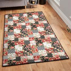 Floral Art Deco Rug, Patchwork Flower Rug