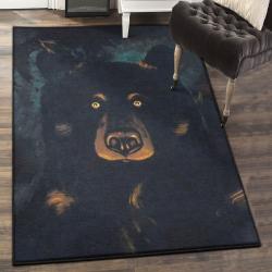 Grizzly Bear Living Room Rugs, Black Bear Rug