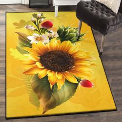Helianthus Washable Rugs, Sunflower Rug