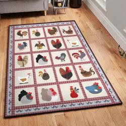Hen Non Shedding Area Rug, Chicken Rug