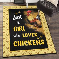 Love Playroom Rug, GIRL LOVES THE CHICKEN Rug