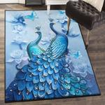 peacock area rugs for living room blue peacock art rug