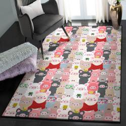 Pig Dining Room Rug, Pattern Pig Cute Rug