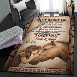Riding Horse Modern Area Rugs, Horse To My Daughter I Love You Forever And Always Mom Rug